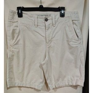 Men's American Eagle "Prep Length" Khaki Chino Shorts W33 X‎ L9,  9" Inseam.